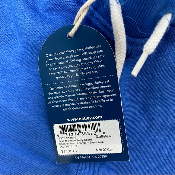 Hatley Boys Blue Melange Terry Shorts 4 - Picture 3 of 4